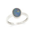 Ring with oval Australian doublet blue opal, in 925 rhodium silver