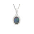 Pandantiv dublu opal și oxid de zirconiu, argint placat cu rodiu 925, înălțime 1 cm