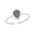 Ring mit australischem Dublett-Tropfen aus blauem Opal, aus 925er rhodiniertem Silber