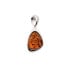 Hanger met cognac amber druppel, in 925 gerhodineerd zilver, hoogte 2+1 cm