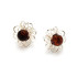Orecchini con ambra naturale cognac, in argento 925 rodiato