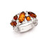 Bague avec ambre cognac naturel de la mer Baltique, en argent rhodié 925