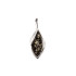 Pendant with shuttle green amber, in 925 rhodium silver, height 3.5 cm