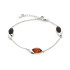Armband mit mehrfarbigem Schiffchen-Bernstein, aus 925 rhodiniertem Silber, Länge 17+3 cm