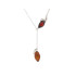 Collier avec ambre multicolore naturel de la mer Baltique, en argent rhodié 925