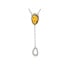 Colier cu chihlimbar cognac oval, din argint 925 rodiu, lungime 45 + 3 cm