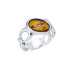 Ring met natuurlijk cognac amber uit de Baltische Zee ovaal, gemaakt van gerhodineerd zilver 925