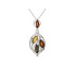 Colgante con lanzadera de ámbar multicolor, en plata 925 rodiada, altura 4,5 cm