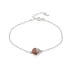 Pulseira com âmbar conhaque natural, em prata 925 banhada a ródio, comprimento 17+3 cm