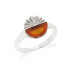 Anello con ambra cognac naturale del Mar Baltico, realizzato in argento 925 rodiato