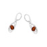Cercei cu chihlimbar cognac natural oval, din argint 925 placat cu rodiu