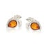 Oorbellen met natuurlijk cognac-amber, in gerhodineerd zilver 925
