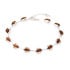 Armband mit Shuttle-Cognac-Bernstein, aus 925 rhodiniertem Silber, Länge 17+3 cm