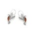 Boucles d'oreilles colibri avec ambre cognac naturel, en argent vieilli 925