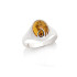 Anillo con ámbar coñac natural del Mar Báltico ovalado, de plata 925 rodiada