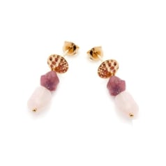Pendientes con cuarzo rosa...