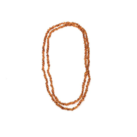 Necklace with natural cognac amber from the Baltic Sea, length 120 cm