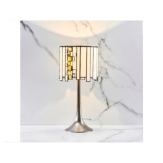 Bedlampje in messing, amber...