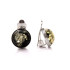 Pendientes de clip con ámbar verde natural redondo, en plata 925 rodiada
