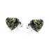 Pendientes de corazón con ámbar verde natural, en plata 925