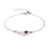 Bratara fluture cu chihlimbar cognac, din argint 925 rodiu, lungime 17+3 cm