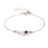 Pulsera mariposa con ámbar coñac, en plata 925 rodiada, longitud 17+3 cm