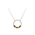 Collana con navetta ambra cognac, in argento 925 rodiato, lunghezza 45+3 cm