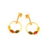 Boucles d'oreilles avec ambre multicolore naturel, en argent doré 925