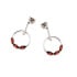 Boucles d'oreilles pendantes ronde avec ambre cognac, en argent rhodié 925
