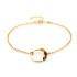 Bracelet avec ambre multicolore navette, en argent doré 925, longueur 16+3 cm