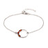 Bracelet ronde avec ambre cognac navette, en argent rhodié 925, longueur 16+3 cm