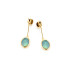 Clous d'oreilles avec opale bleue doublet ovale, en argent doré 925