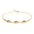 Oval çiftli mavi opal bileklik, 925 altın gümüş, uzunluk 18+1 cm