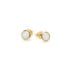 Stud earrings with round natural white opal, in 925 gold plated silver
