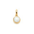 Colgante con ópalo blanco natural de Australia, redondo, en plata dorado 925