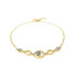 Armband mit rundem Wams aus blauem Opal, aus 925er vergoldeter Silber, Länge 18+1 cm