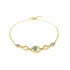 Bracelet avec opale bleue doublet ronde, en argent doré 925, longueur 18+1 cm