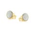 Clous d'oreilles avec opale blanche naturelle ovale, en argent doré 925