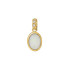 Pendentif avec opale blanche ovale, en argent doré 925, hauteur 1+0,6 cm