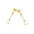 Boucles d'oreilles pendantes avec opale blanche ovale, en argent doré 925