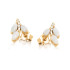 Clous d'oreilles avec opale navette et oxyde de zirconium, en argent doré 925
