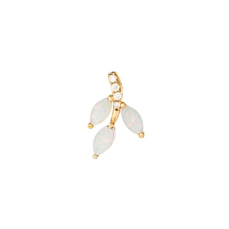 오팔과 산화지르코늄이 황금 925 도금 실버 펜던트, 높이 1.5 cm