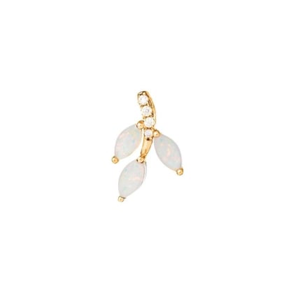 Pendentif avec opale et oxyde de zirconium, en argent doré 925, hauteur 1,5 cm