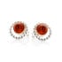 Oorknopjes met natuurlijk cognac amber, gerhodineerd zilver