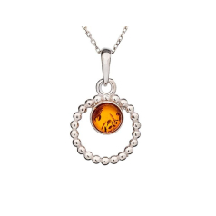 Pendentif avec ambre cognac...
