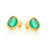 Clous d'oreilles avec onyx vert naturel, en argent doré 925