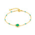 Armband met onyx en gereconstitueerd turquoise , in 925 goudkleurige zilver, 15,5 + 3 cm