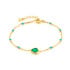 Pulseira com ónix e turquesa reconstituída, em prata dourado 925, 15,5 + 3 cm