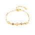 Bracelet avec opale rose naturelle, en argent doré 925, longueur 15,5 + 3 cm