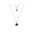 Collana triangolo con quarzo naturale e quarzo giallo, in argento 925 rodiato